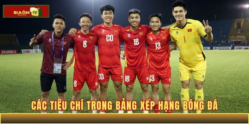 Các tiêu chí trong bảng xếp hạng bóng đá